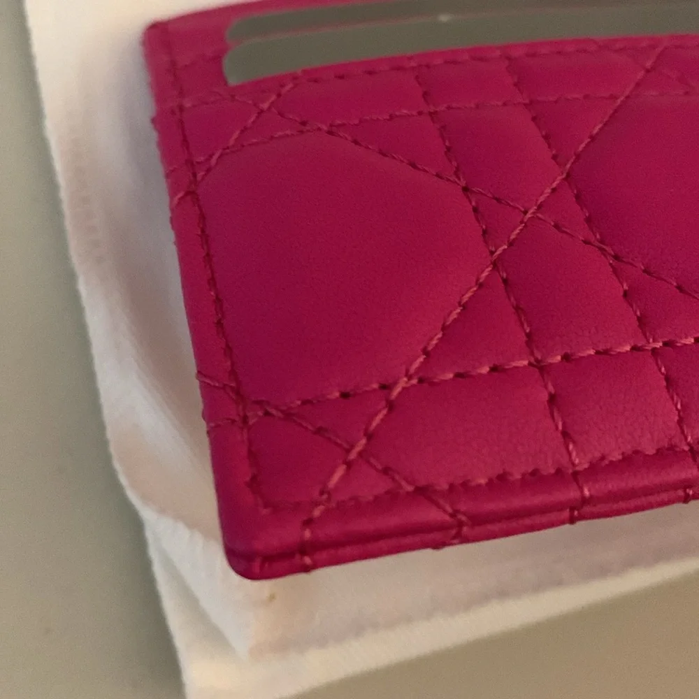 CHRISTIAN DIOR Lambskin Cannage Lady Dior Card Holder